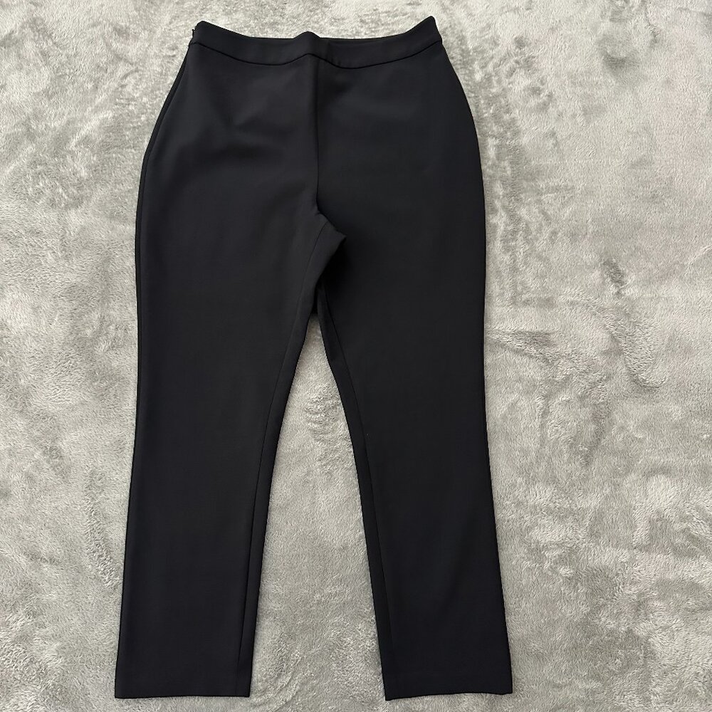 Jenni Kayne High Rise Slim Fit Black Trousers Pants Side Zip Women's 8